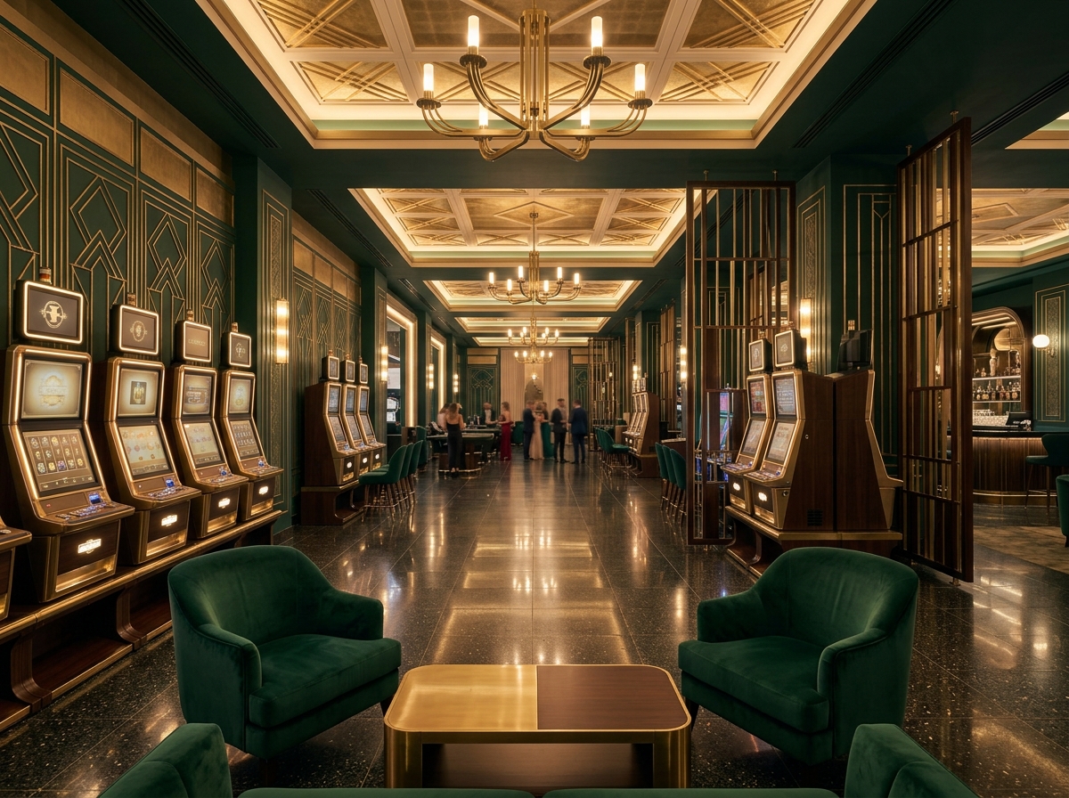 Interior premium al unei săli de divertisment LuckyHallRO